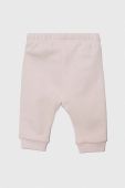 Бавовняні штани для немовлят United Colors of Benetton колір рожевий однотонні