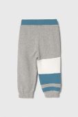 Дитячі бавовняні штани Sisley колір сірий візерунок