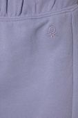 Дитячі бавовняні штани United Colors of Benetton колір фіолетовий однотонні (3395068)