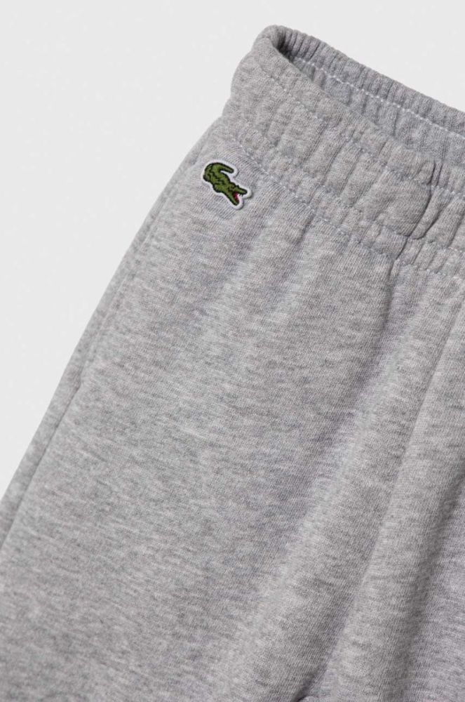 Дитячі спортивні штани Lacoste колір сірий меланж фото 3