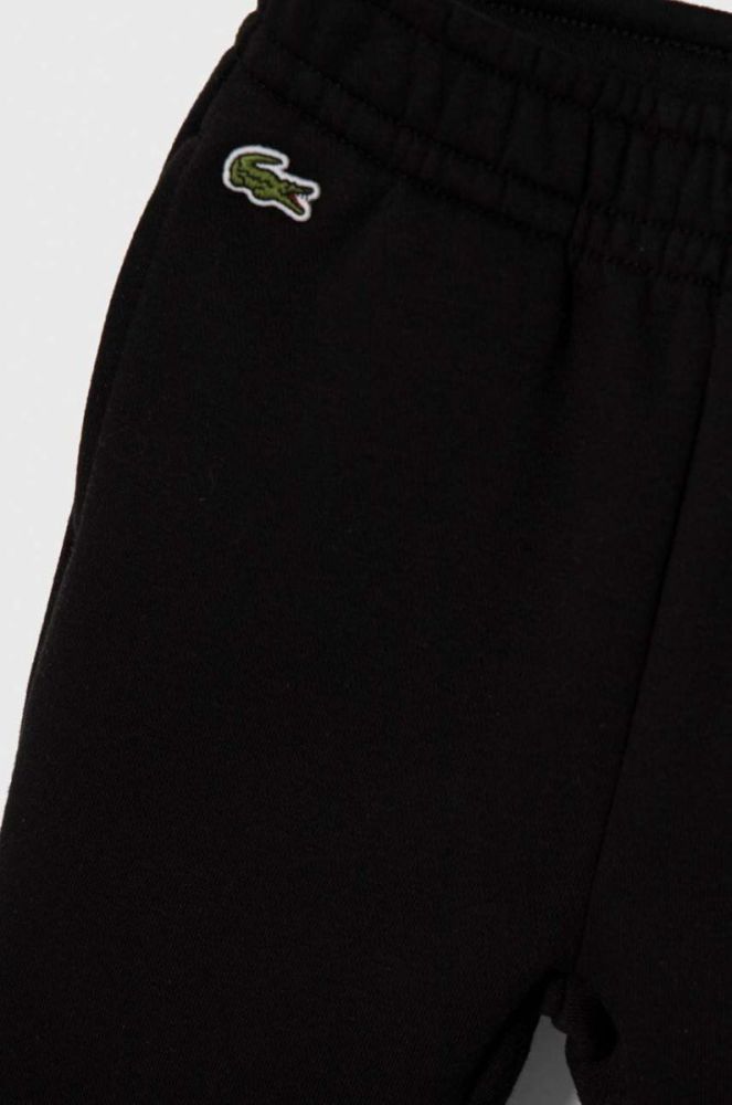 Дитячі спортивні штани Lacoste колір чорний меланж фото 3