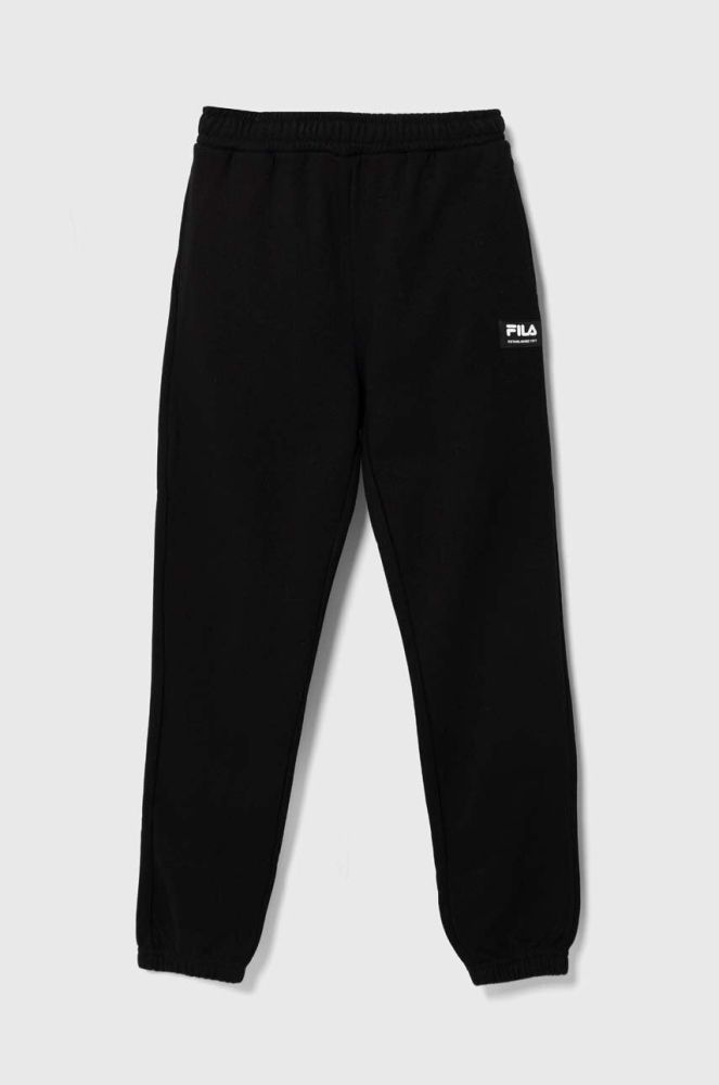 Дитячі спортивні штани Fila TREMSBUETTEL track pants колір чорний однотонні