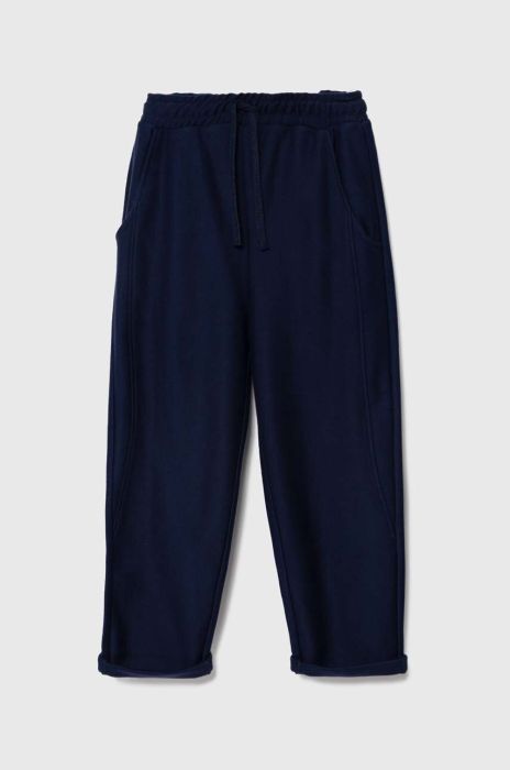 Дитячі бавовняні штани United Colors of Benetton колір синій однотонні (3497543)