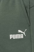 Дитячі спортивні штани Puma ESS Logo Pants FL cl B колір зелений з принтом