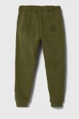 Дитячі спортивні штани United Colors of Benetton колір зелений однотонні (3602921)