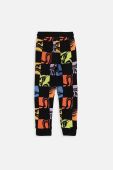 Дитячі бавовняні штани Coccodrillo ZC3120105ASK ART SPORT KIDS колір чорний візерунок