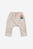 Бавовняні штани для немовлят Bobo Choses колір бежевий з принтом