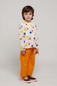 Дитячі бавовняні штани Bobo Choses колір помаранчевий з принтом