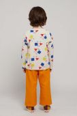 Дитячі бавовняні штани Bobo Choses колір помаранчевий з принтом