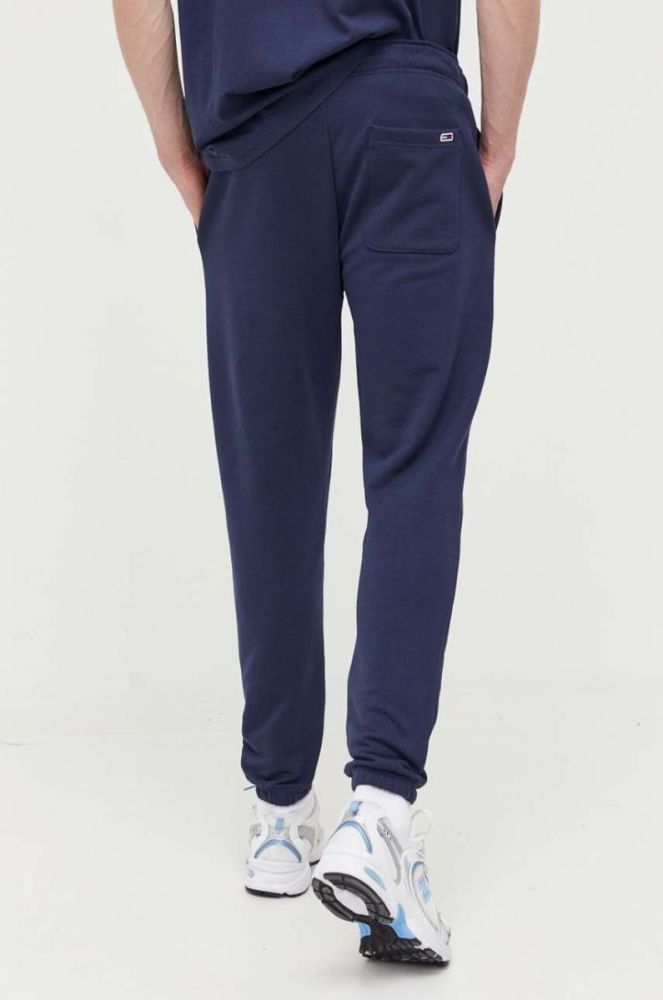Бавовняні штани Tommy Jeans колір синій однотонні фото 3