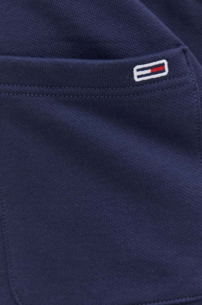 Бавовняні штани Tommy Jeans колір синій однотонні фото 4