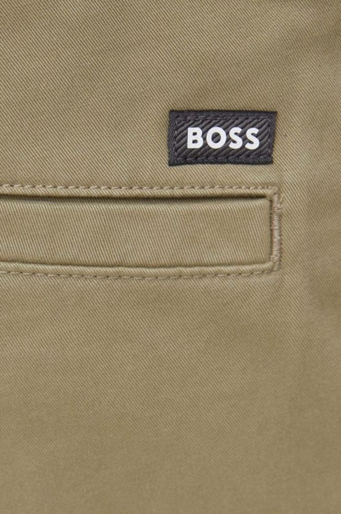 Штани BOSS чоловічі колір зелений пряме фото 4
