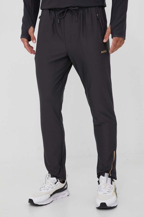 Спортивні штани Boss Green колір сірий з принтом