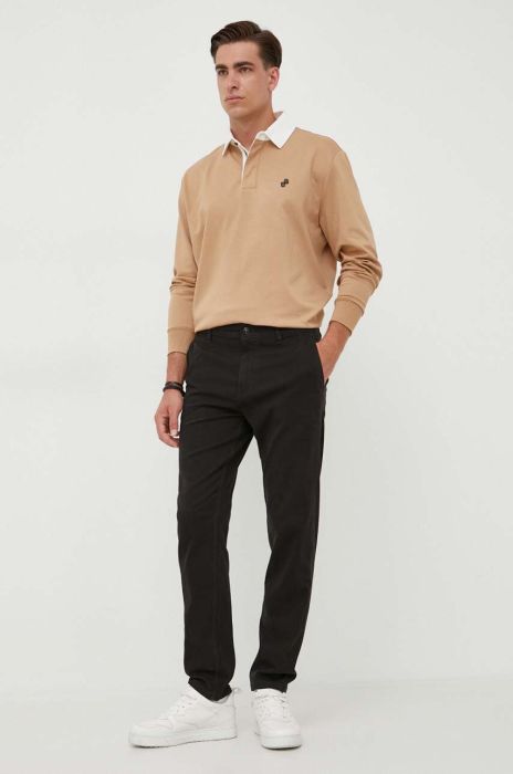 Штани Boss Orange BOSS ORANGE чоловічі колір чорний облягаючі