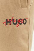Спортивні штани HUGO колір бежевий з принтом