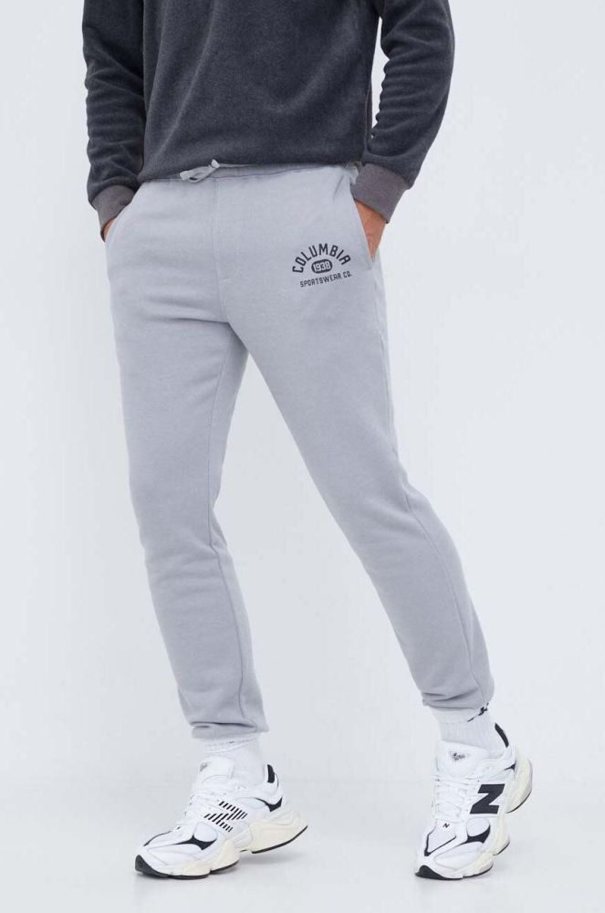 Спортивні штани Columbia колір сірий з принтом (3486579)