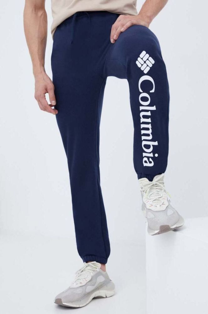 Спортивні штани Columbia колір синій з принтом фото 2