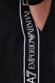 Бавовняні спортивні штани EA7 Emporio Armani колір чорний з принтом (3310106)