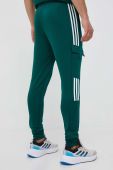 Спортивні штани adidas колір зелений з аплікацією (3342552)