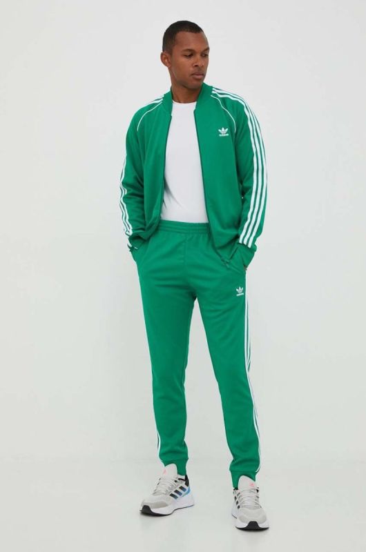 Спортивні штани adidas Originals колір зелений з аплікацією (3388615) фото 2