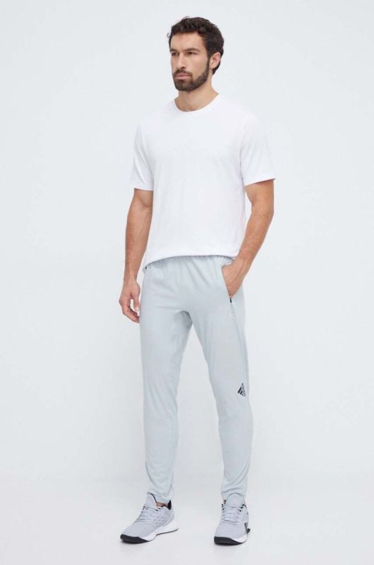 Штани для тренувань adidas Performance Designed for Training колір сірий однотонні (3632331) фото 2