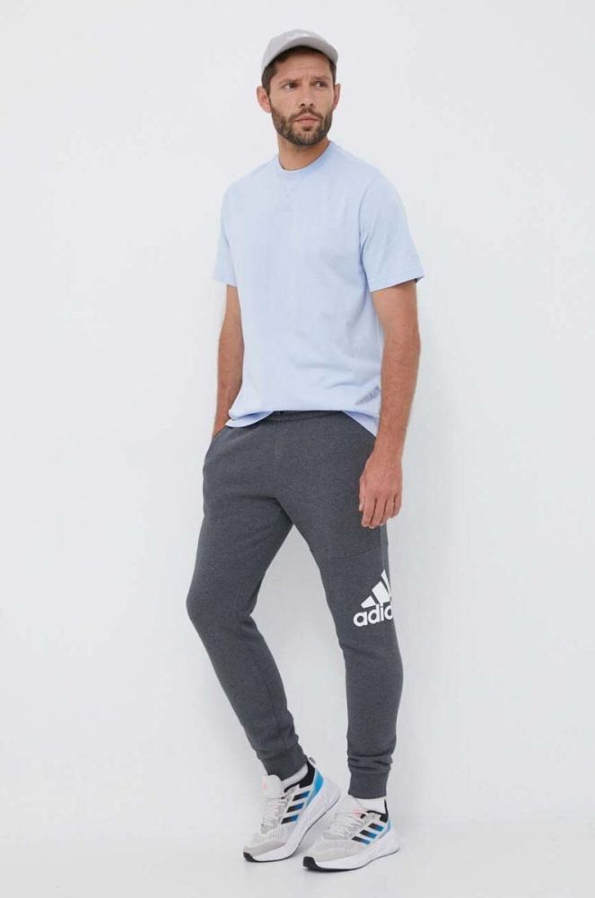 Спортивні штани adidas колір сірий візерунок фото 2
