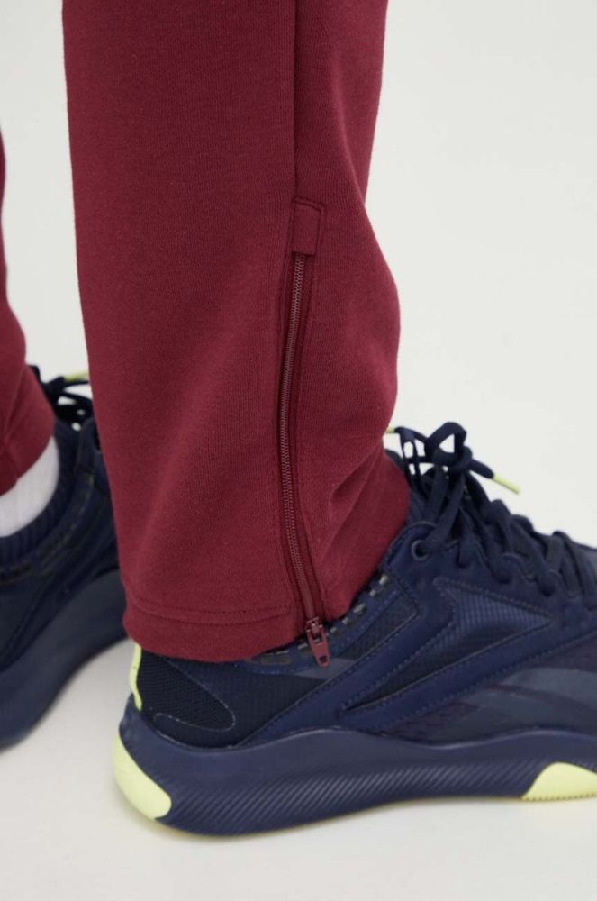 Спортивні штани adidas колір бордовий однотонні фото 4