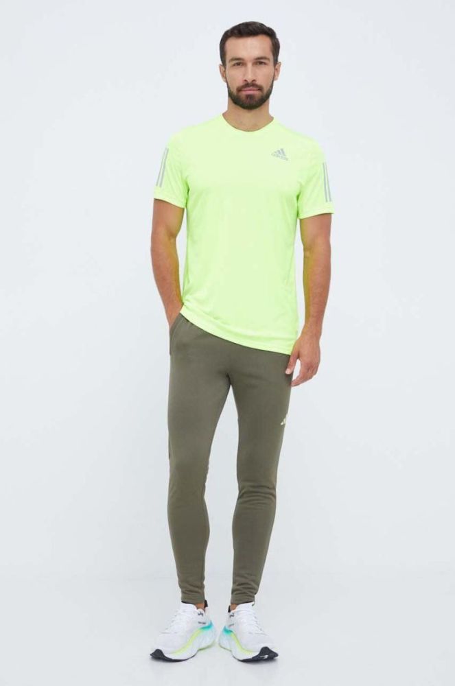 Штани для тренувань adidas Performance Train Essentials Seasonal колір зелений з принтом фото 2
