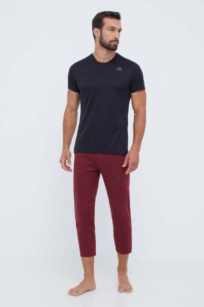 Штани для тренувань adidas Performance Base колір бордовий однотонні фото 2