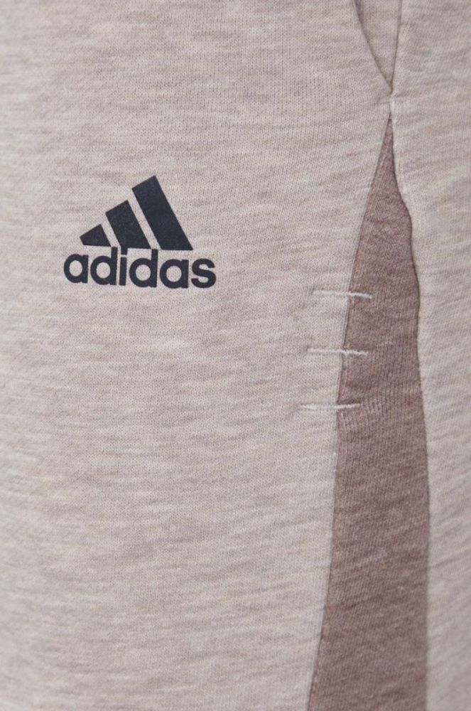Спортивні штани adidas колір бежевий візерунок фото 4