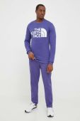 Бавовняні спортивні штани The North Face колір фіолетовий однотонні (3510375)