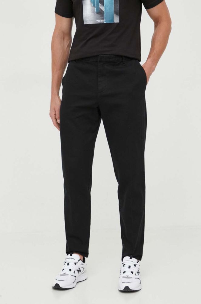 Бавовняні штани Armani Exchange колір чорний пряме