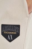 Спортивні штани Armani Exchange колір коричневий з аплікацією