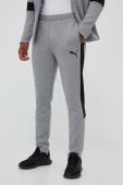 Штани для тренувань Puma колір сірий з принтом