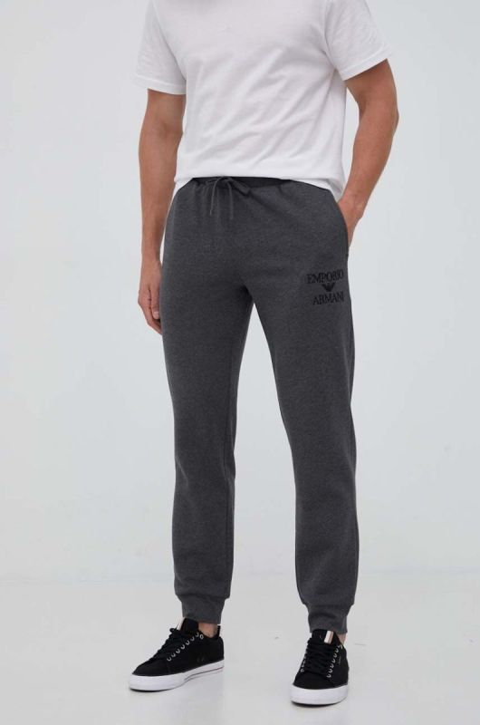 Спортивні штани Emporio Armani Underwear колір сірий з аплікацією