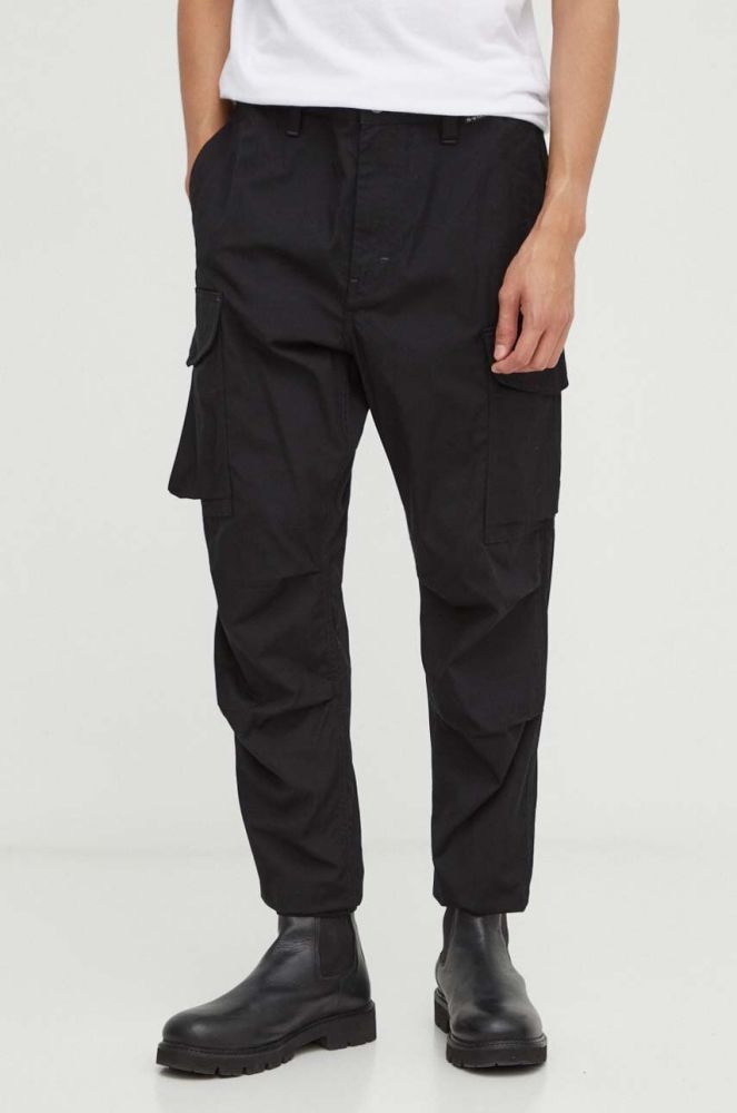 Бавовняні штани G-Star Raw колір чорний фасон cargo (3482594)
