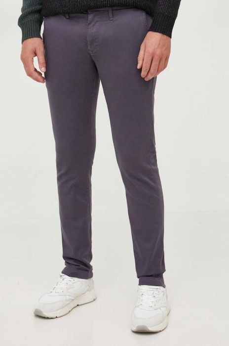 Штани Pepe Jeans James чоловічі облягаючі колір блакитний