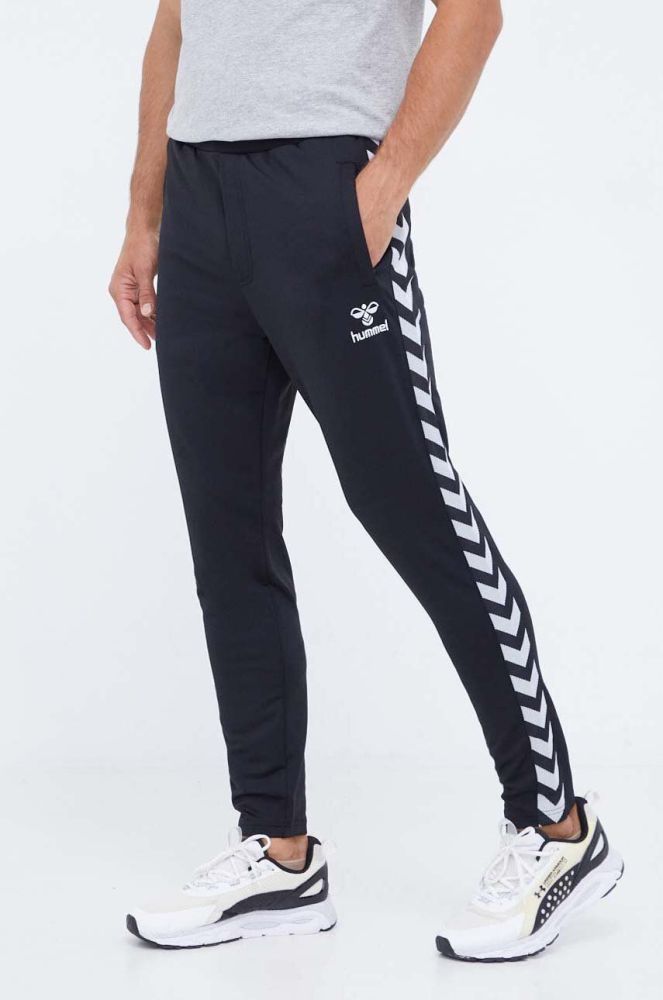 Спортивні штани Hummel колір чорний з аплікацією