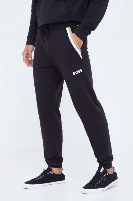 Штани лаунж BOSS колір чорний з принтом (3508147)