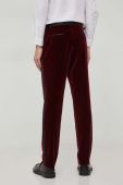Штани BOSS чоловічі колір бордовий облягаюче