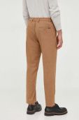Штани з домішкою вовни BOSS колір бежевий облягаюче (3477903)
