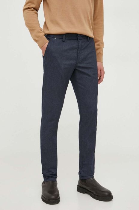 Штани BOSS чоловічі колір синій облягаюче (3655586)