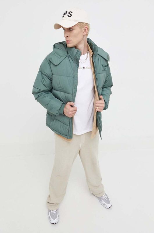 Бавовняні спортивні штани Tommy Jeans колір бежевий однотонні фото 2