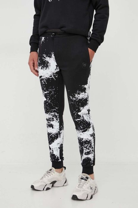 Спортивні штани PLEIN SPORT колір чорний з принтом