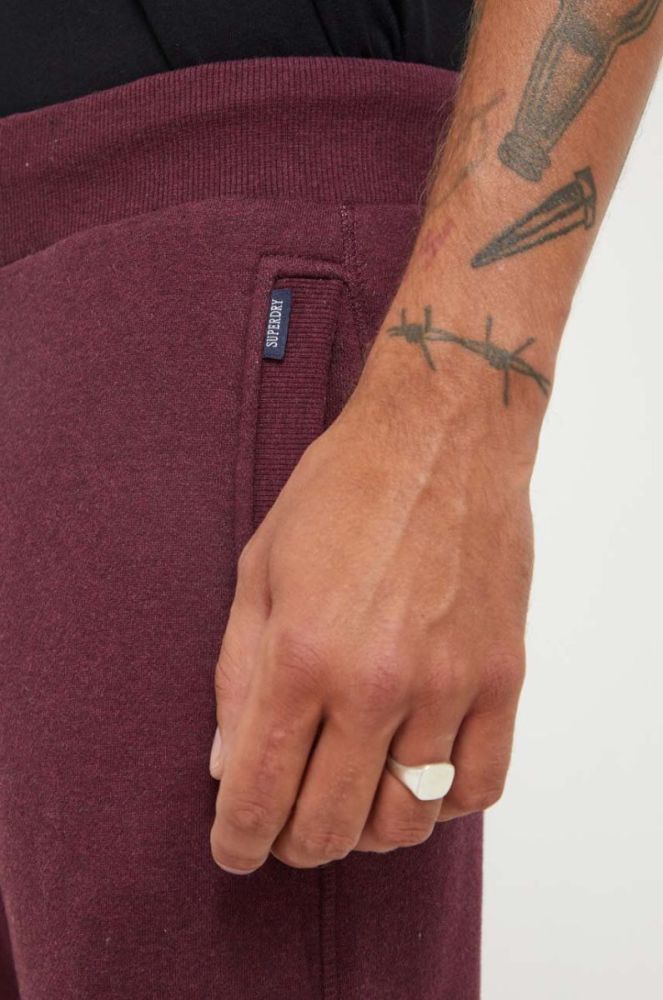 Спортивні штани Superdry колір бордовий однотонні (3459490) фото 4