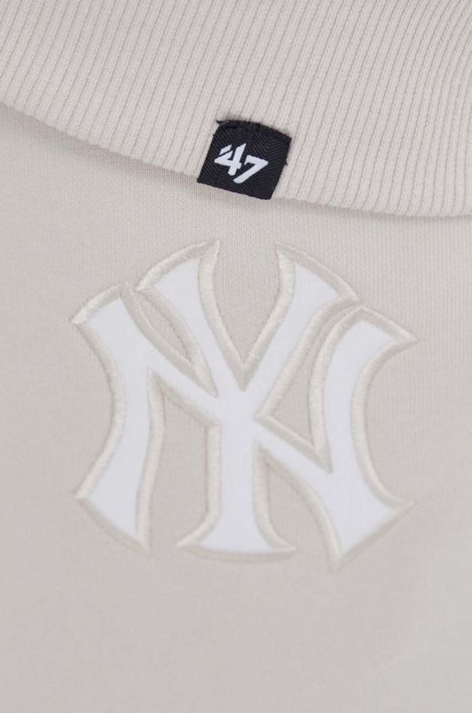 Спортивні штани 47brand MLB New York Yankees колір бежевий з аплікацією фото 4