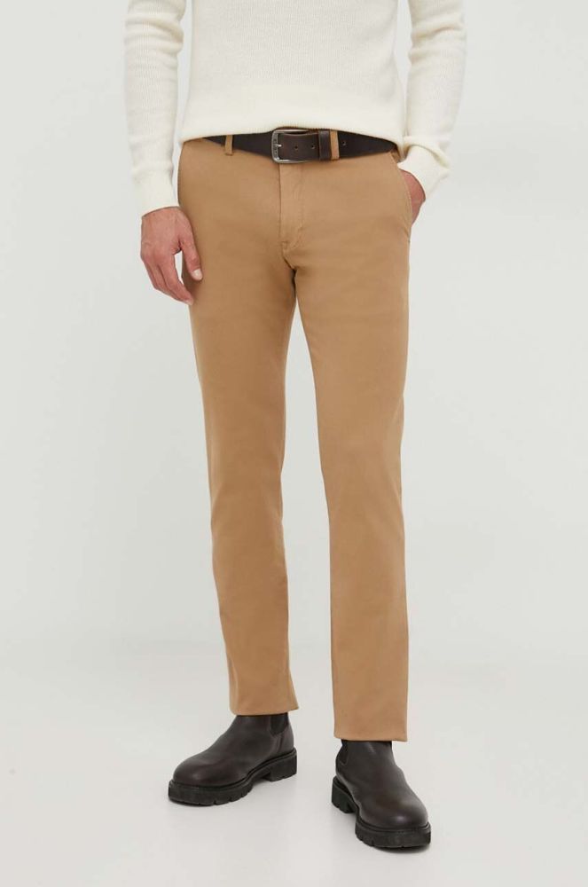 Штани Polo Ralph Lauren чоловічі колір бежевий облягаюче (3477913)