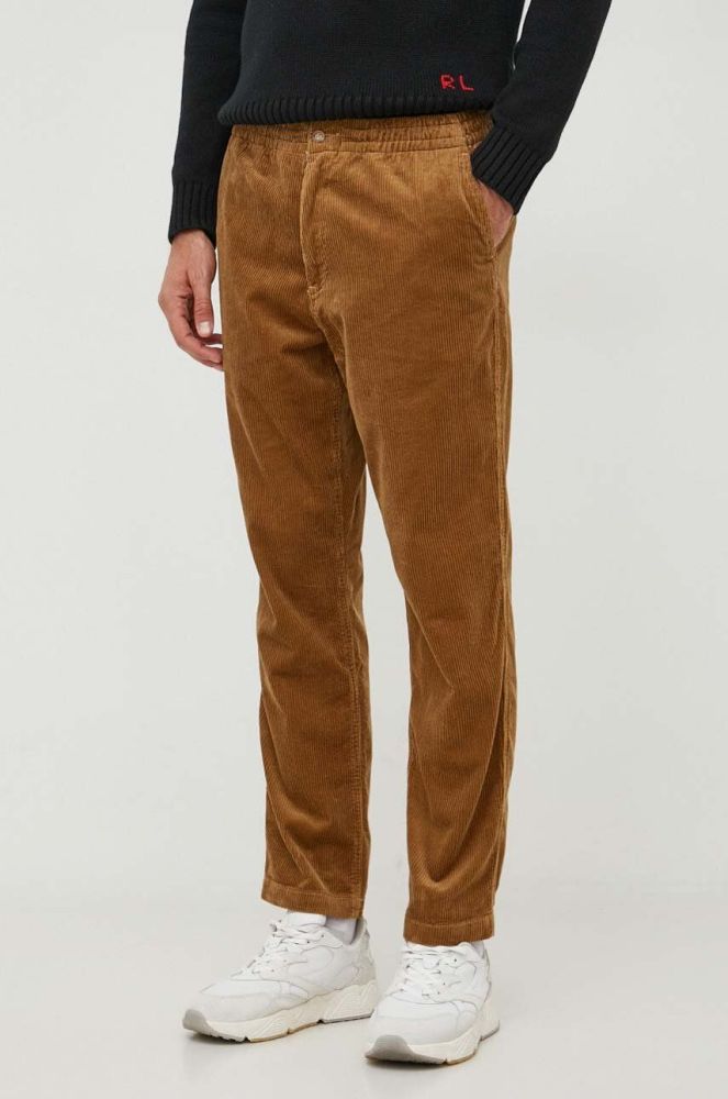 Вельветові штани Polo Ralph Lauren колір бежевий пряме