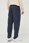 Бавовняні штани Barbour колір синій фасон cargo