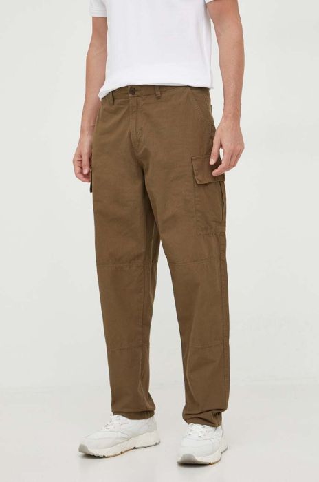 Бавовняні штани Barbour колір зелений фасон cargo